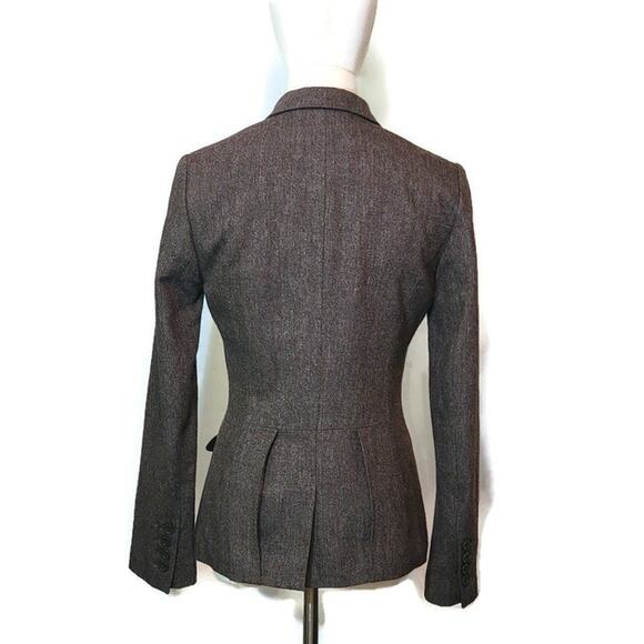 Tinley Road Wool Blazer Brown Faux Suede Lapel Tailored Structured Jacket Size S - Picture 13 of 16